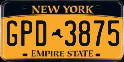 NY license plate GPD3875