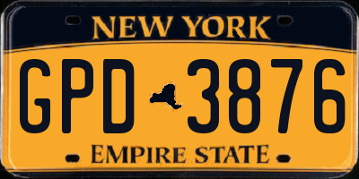 NY license plate GPD3876