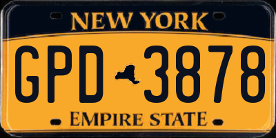 NY license plate GPD3878