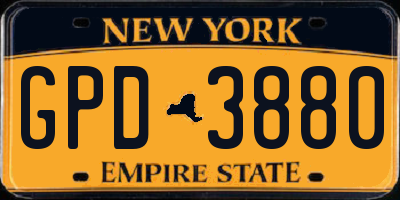 NY license plate GPD3880