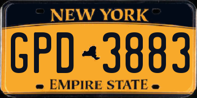 NY license plate GPD3883