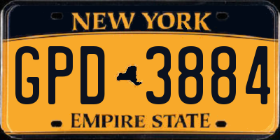 NY license plate GPD3884