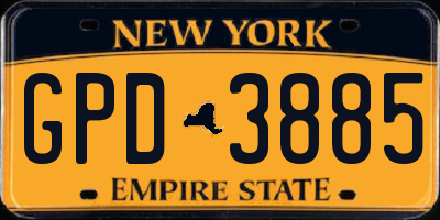 NY license plate GPD3885