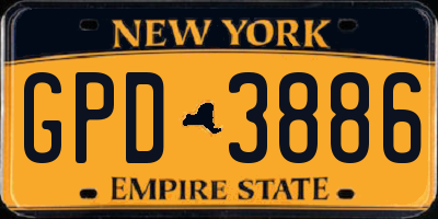 NY license plate GPD3886