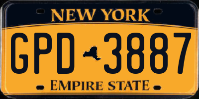 NY license plate GPD3887