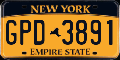 NY license plate GPD3891