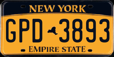 NY license plate GPD3893