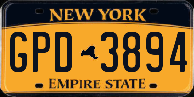 NY license plate GPD3894