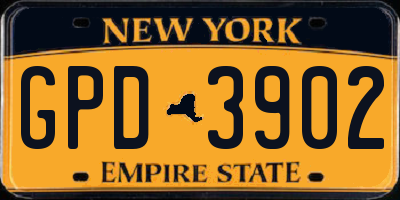 NY license plate GPD3902
