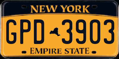 NY license plate GPD3903