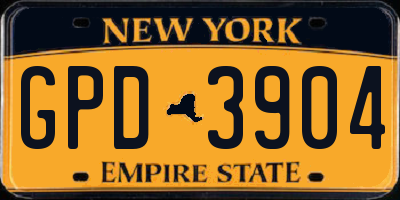 NY license plate GPD3904