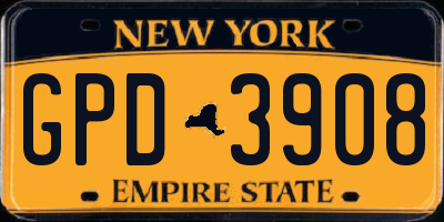 NY license plate GPD3908