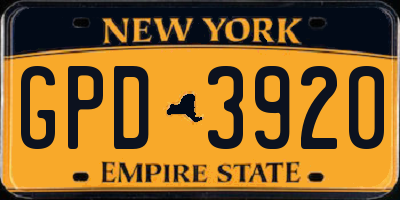 NY license plate GPD3920