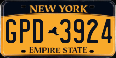 NY license plate GPD3924