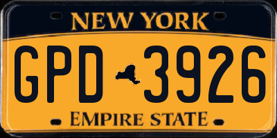 NY license plate GPD3926