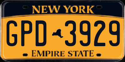 NY license plate GPD3929