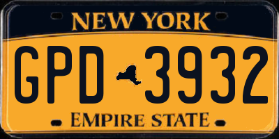 NY license plate GPD3932