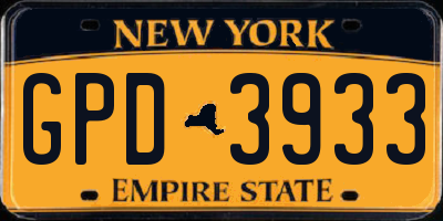 NY license plate GPD3933