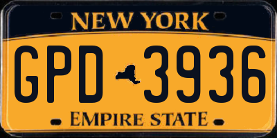 NY license plate GPD3936
