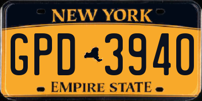 NY license plate GPD3940