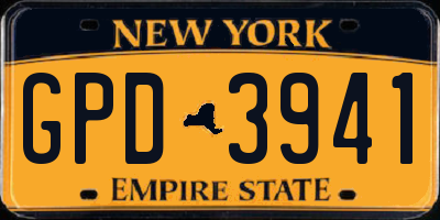 NY license plate GPD3941