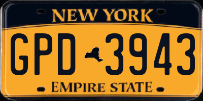 NY license plate GPD3943