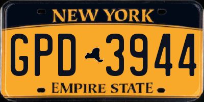 NY license plate GPD3944