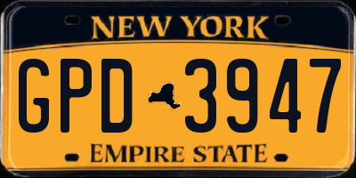 NY license plate GPD3947