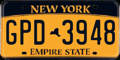 NY license plate GPD3948
