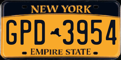 NY license plate GPD3954