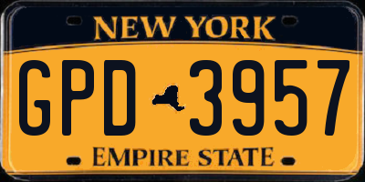 NY license plate GPD3957