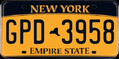 NY license plate GPD3958