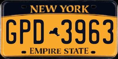 NY license plate GPD3963