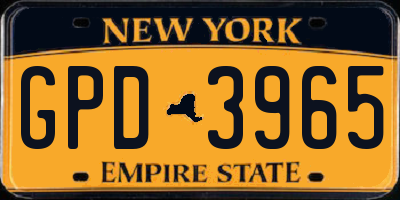 NY license plate GPD3965