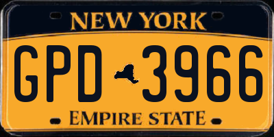 NY license plate GPD3966