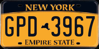 NY license plate GPD3967