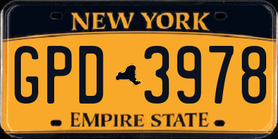 NY license plate GPD3978