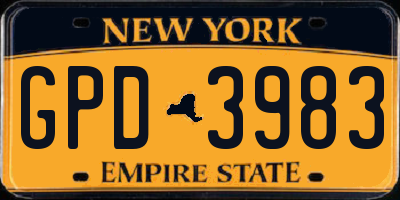 NY license plate GPD3983