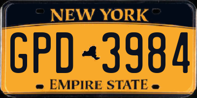 NY license plate GPD3984
