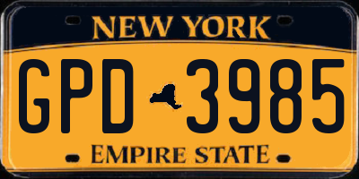 NY license plate GPD3985