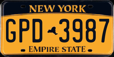 NY license plate GPD3987