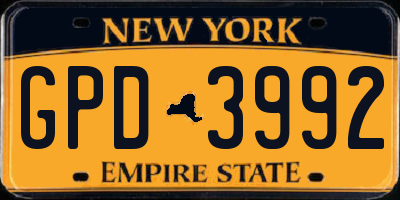 NY license plate GPD3992