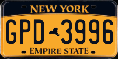 NY license plate GPD3996