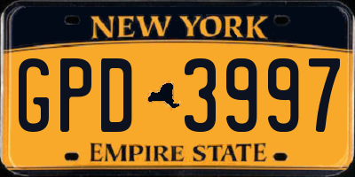NY license plate GPD3997
