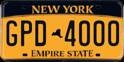 NY license plate GPD4000