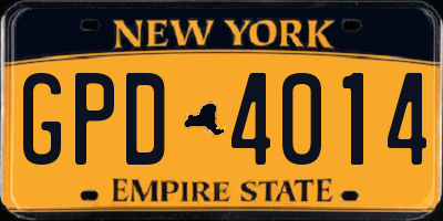 NY license plate GPD4014