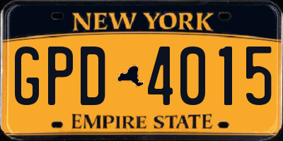 NY license plate GPD4015