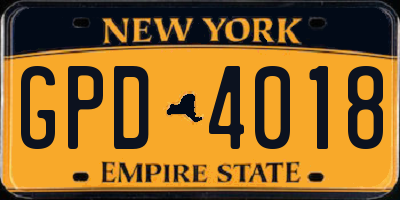 NY license plate GPD4018