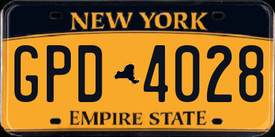NY license plate GPD4028