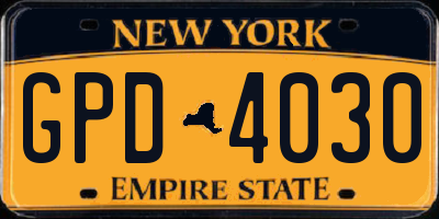 NY license plate GPD4030
